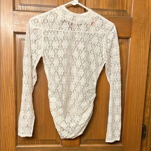FARM Rio Ivory Lace Long Sleeve Top small